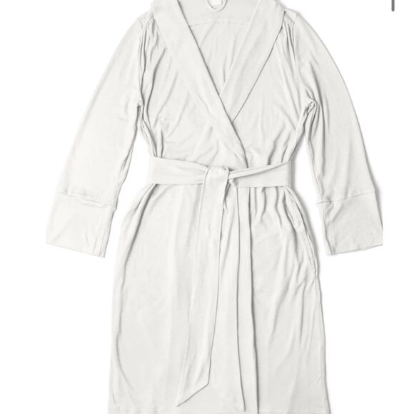 NWT Goumi Kids Womens Cloud Robe XL/XXL Bamboo Organic Cotton White Pockets - Picture 1 of 4